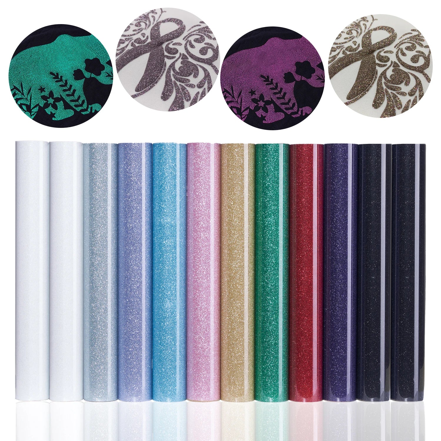 Glitter 3D Puffs Heat Transfer Vinyl 12”x 10” Puffs Heat Transfer Vinyl Multi-Colour Mix for DIY T-Shirt Heat Transfer Iron-On