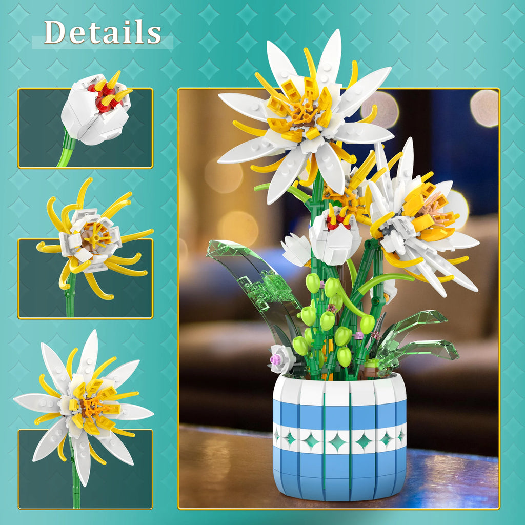 EDUCIRO piphyllum Flowers Bouquet Building Set,  Christmas Day Gift