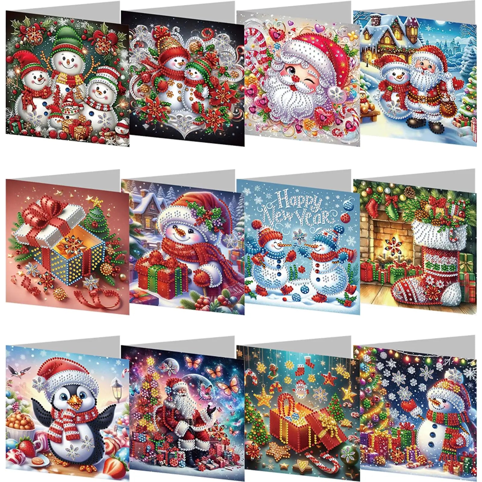 5D Rhinestone Arts Greetings Birthday Card DIY 5D Rhinestone Embroidery Arts Cards Kits Diamond Painting Greeting Thank You Card