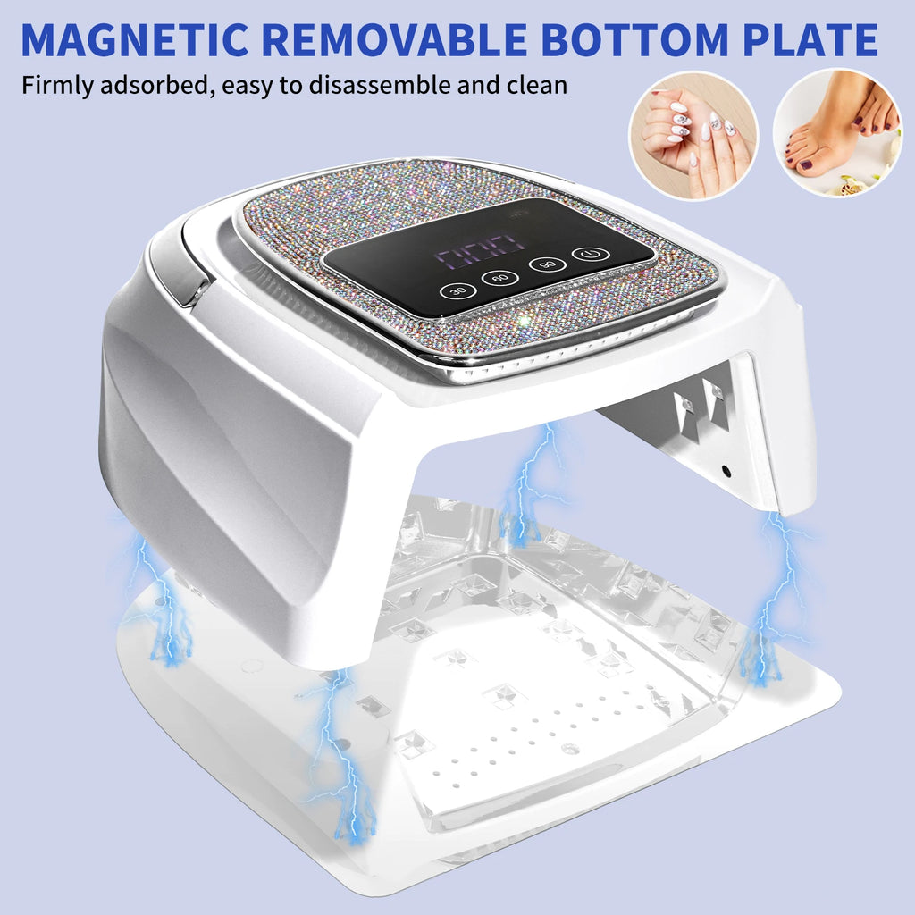 Professional UV LED Nail Lamp 30 LED Gel Nail Polish Dryer Rechargeable Manicure Curing Lamp for Nail Art Salon UV Light Tools