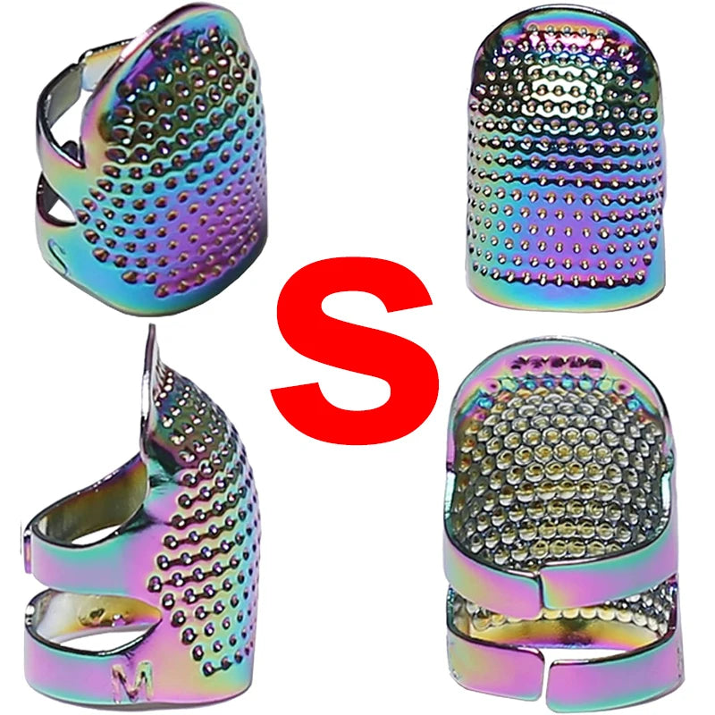 Metal Adjustable Sewing Thimble Sewing Finger Protection Cover Thimbles Cap Shield Ring Fingertip DIY Sewing Embroidery Tools