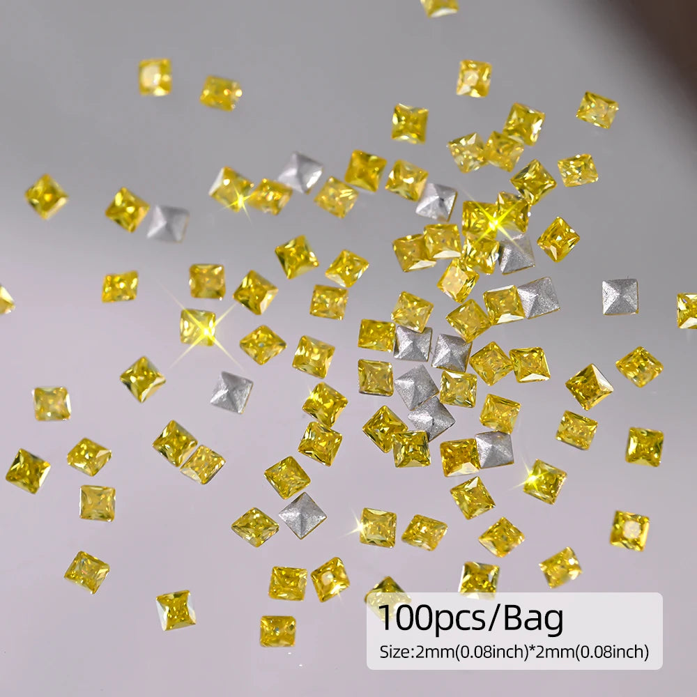 100/200pcs Mini Nail Art Accessories 5A Sparkling Rhombus Zircon Nail Art Rhinestone Charms 1.5*3mm Snowflake Pattern Nail Decor