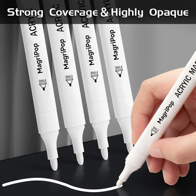 5pcs White Acrylic Marker,