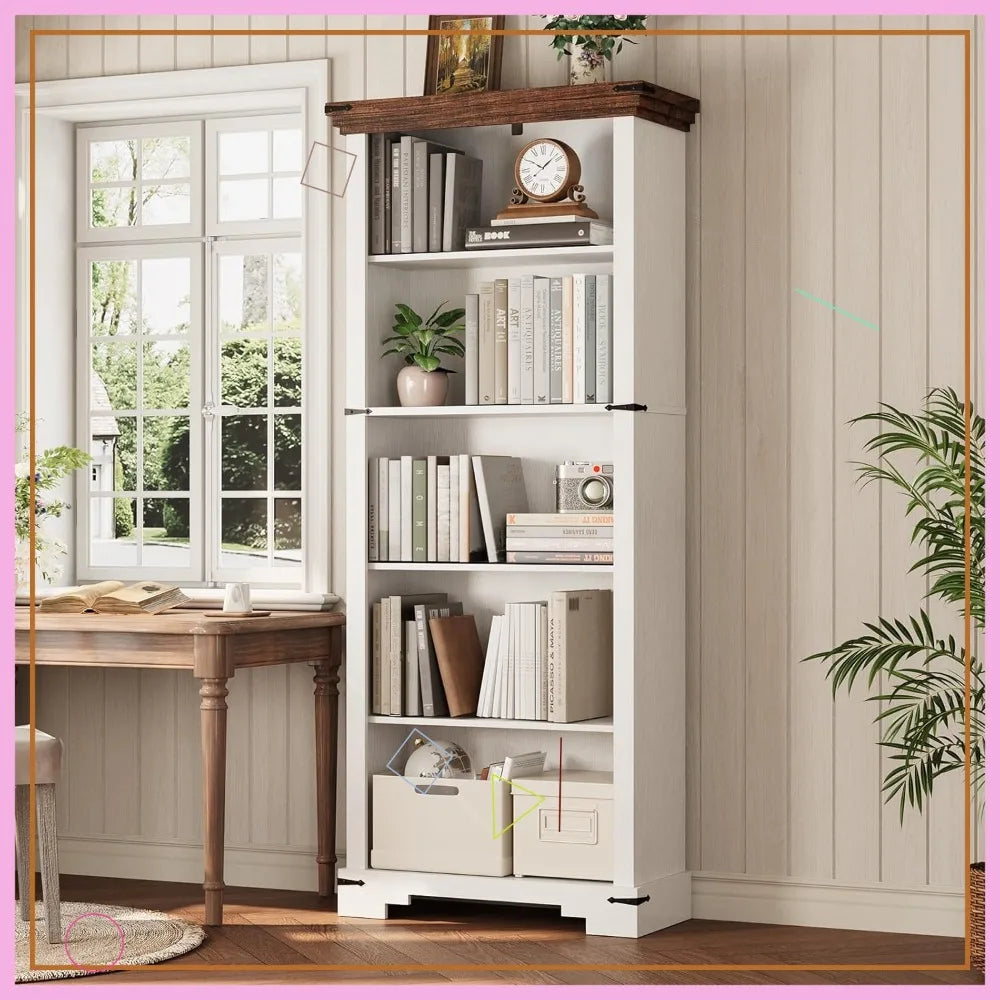 5-Tier Farmhouse Bookshelf,